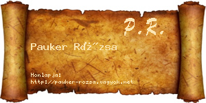 Pauker Rózsa névjegykártya